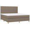 vidaXL Cama box spring colch&atilde;o/LED 180x200cm tecido cinza-acastanhado