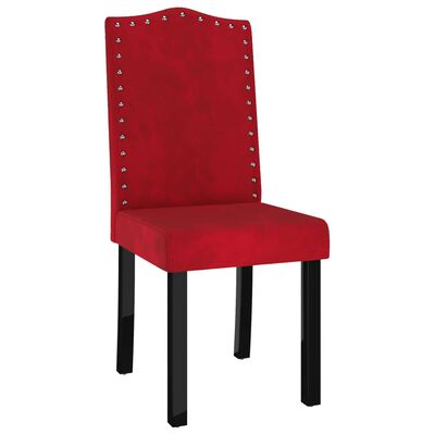 vidaXL Cadeiras de jantar 4 pcs veludo vermelho tinto