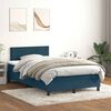 vidaXL Cama com molas/colch&atilde;o 120x210 cm veludo azul-escuro