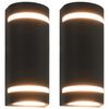 vidaXL Candeeiros de parede exterior 2 pcs 35 W semicil&iacute;ndrico preto