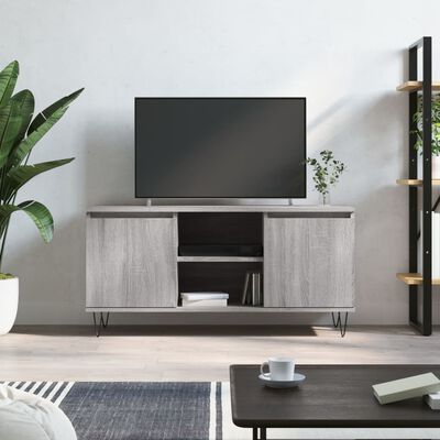 vidaXL Móvel de TV 104x35x50 cm derivados de madeira cinzento sonoma