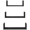 vidaXL Prateleiras parede 3 pcs derivados madeira carvalho preto