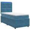 vidaXL Cama Box com LED e Colch&atilde;o Azul 80 x 200 cm Veludo