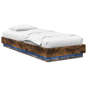 vidaXL Estrutura de Cama com LED Carvalho Fumado 80 x 200 cm