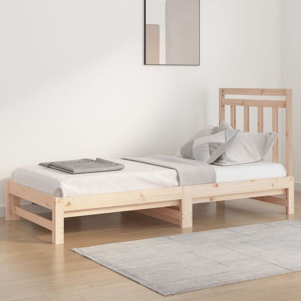 vidaXL Sof&aacute;-cama de puxar 2x(90x200) cm madeira de pinho maci&ccedil;a