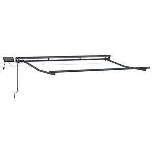 vidaXL Estrutura de Toldo Manual com LEDs Antracite 2,5 x 2 m Alum&iacute;nio
