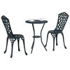 vidaXL Conjunto Bistro de Jardim 3 pcs Verde Alumínio