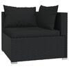 vidaXL 11 pcs conjunto lounge de jardim c/ almofad&otilde;es vime PE preto