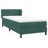 vidaXL Cama com molas/colch&atilde;o verde-escuro 80x220 cm veludo