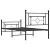 vidaXL Estrutura de cama com cabeceira e p&eacute;s 90x190 cm metal preto