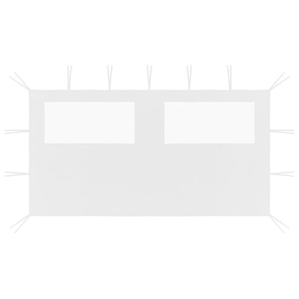 vidaXL Paredes laterais para gazebo com janelas 4x2 m branco