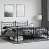 vidaXL Estrutura de cama com cabeceira e p&eacute;s 200x200 cm metal preto
