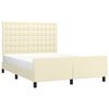 vidaXL Estrutura de cama c/ cabeceira couro artificial 140x200cm creme