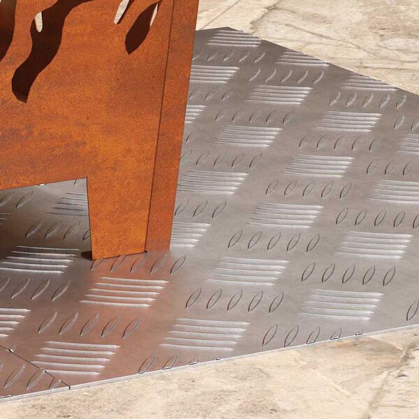 vidaXL Degrau Retangular 2 pcs Prateado 70 x 50 cm Alum&iacute;nio