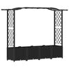 vidaXL Cama Elevada com Treli&ccedil;a e Telhado Preto 204 x 40 x 141 cm PP