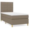vidaXL Cama com molas/colch&atilde;o 100x200 cm tecido cinza-acastanhado