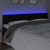 vidaXL Cabeceira de cama c/ luzes LED veludo 160x5x78/88 cm preto