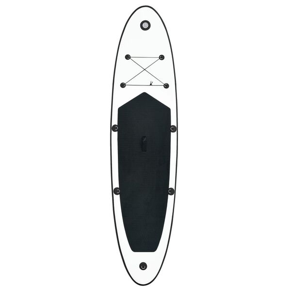 vidaXL Conjunto prancha de paddle SUP insuflável preto e branco