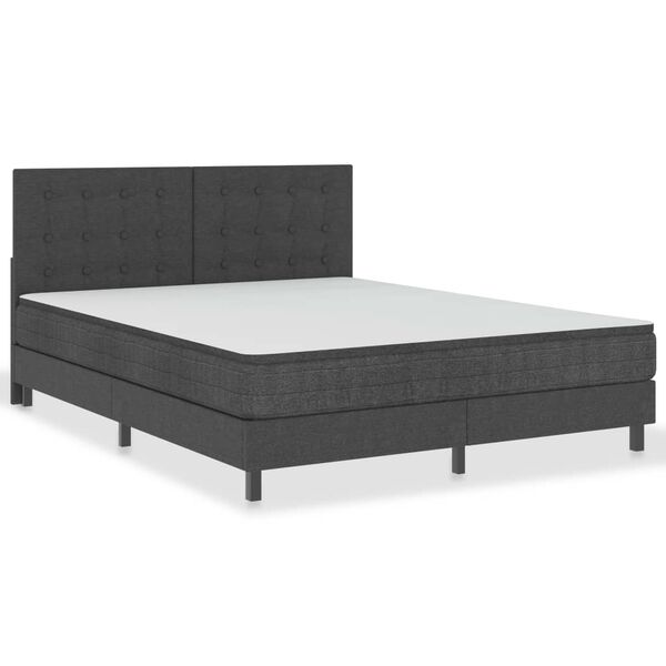 vidaXL Cama boxspring 180x200 cm tecido cinzento-escuro