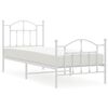 vidaXL Estrutura de cama com cabeceira e p&eacute;s 80x200 cm metal branco