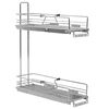 vidaXL Unidade cestos p/ cozinha 2 pcs 47x15x54,5 cm arame prateado