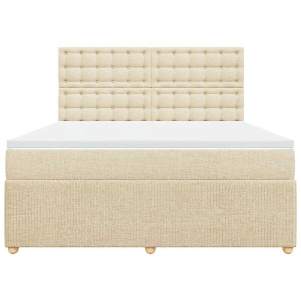 vidaXL Cama com molas/colch&atilde;o 180x200 cm tecido cor creme