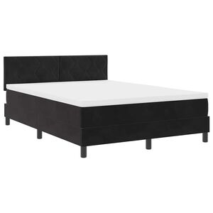 vidaXL Cama Box Spring LED com colch&atilde;o Preto 140 x 200 cm Veludo