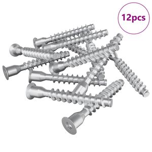 vidaXL Parafusos Confirmat 12 pcs Prateado Metal