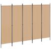 vidaXL Divis&oacute;ria de 5 Pain&eacute;is Bege 250 x 180 cm Tecido