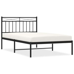 vidaXL Estrutura de cama com cabeceira 107x203 cm metal preto