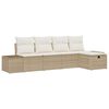 vidaXL Conjunto de Sof&aacute; de Jardim 5 unid. Bege vime PE