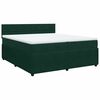 vidaXL Cama com molas/colch&atilde;o 200x200 cm veludo verde-escuro