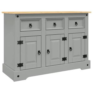 vidaXL Aparador Corona 112x43x78 cm pinho mexicano maci&ccedil;o cinza