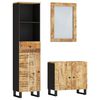 vidaXL 3 pcs conj. m&oacute;veis p/ casa de banho madeira mangueira maci&ccedil;a