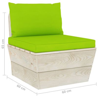 vidaXL 5 pcs conjunto lounge de paletes + almofadões madeira de abeto