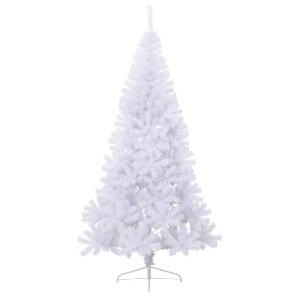 vidaXL Meia árvore de Natal artificial com suporte 240 cm PVC branco