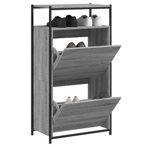 vidaXL Sapateira 60x34x112 cm derivados de madeira cinzento sonoma