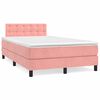 vidaXL Cama boxspring com colch&atilde;o 120x190 cm veludo rosa