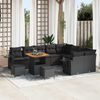vidaXL Conjunto de Sof&aacute; de Jardim 12 pcs Preto vime PE