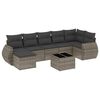 vidaXL 8 pcs conjunto sof&aacute;s de jardim c/ almofad&otilde;es vime PE cinzento