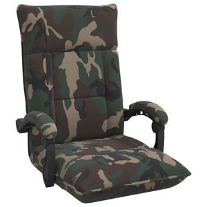 vidaXL Cadeira de ch&atilde;o ajust&aacute;vel Verde Ex&eacute;rcito Tecido