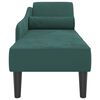 vidaXL Chaise longue com almofadões veludo verde-escuro