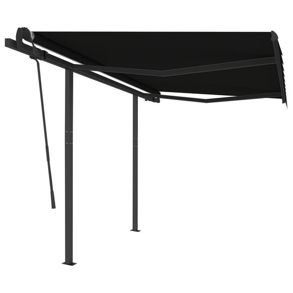 vidaXL Toldo retr&aacute;til manual com postes 3x2,5 m antracite