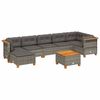 vidaXL 8 pcs conjunto sof&aacute;s de jardim c/ almofad&otilde;es vime PE cinzento