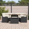 vidaXL Conjunto de Sof&aacute; de Jardim 7 pcs Preto Rattan Sint&eacute;tico