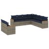 vidaXL Conjunto de sof&aacute; de jardim de 9 pe&ccedil;as com almofadas em rattan sint&eacute;tico cinza