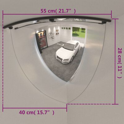 vidaXL Espelhos de trânsito quarto de cúpula 2 pcs Ø80 cm acrílico