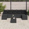 vidaXL Conjunto de Sof&aacute; de Jardim 8 pcs Preto Rattan Sint&eacute;tico