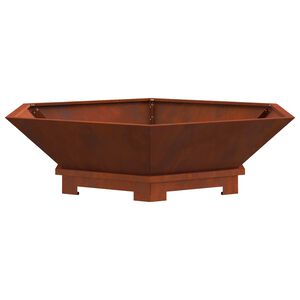 vidaXL Fire Pit Castanho 100 x 100 x 28 cm