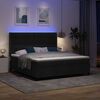 vidaXL Cama Box Spring LED com colch&atilde;o Preto 180 x 200 cm tecido